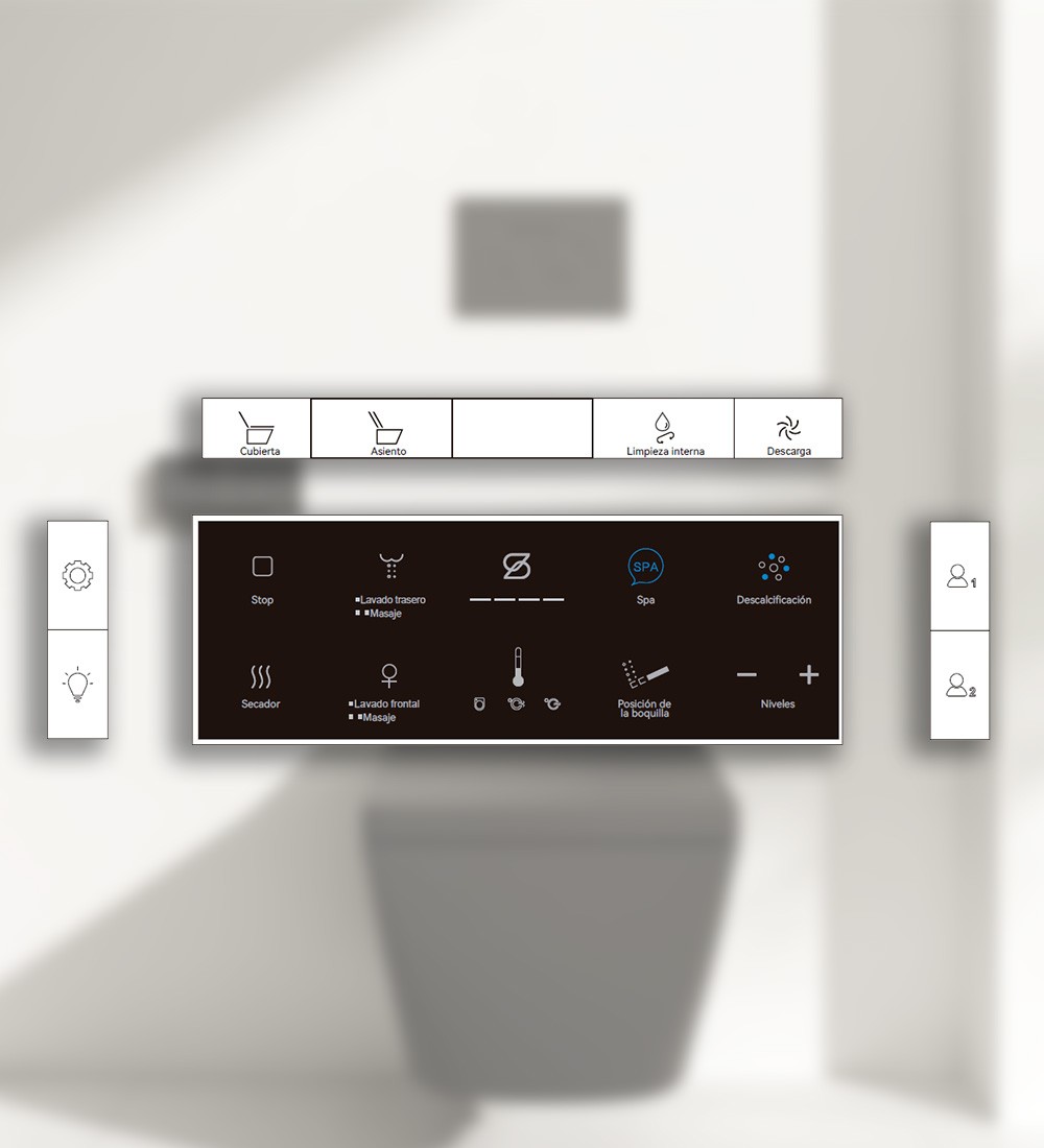 Control remoto W260 Inodoro suspendido rectangular negro de estilo japonés